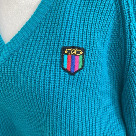 Gitano Teal Colored V Neck Sweater. Vtg Y2K - Picture 2 of 5